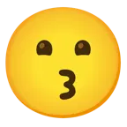 grinning face with smiling eyes + kissing face
