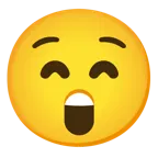 grinning face with smiling eyes + astonished face