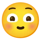 grinning face with smiling eyes + flushed face