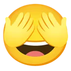 grinning face with smiling eyes + see-no-evil monkey