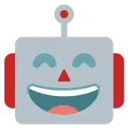 grinning face with smiling eyes + robot