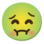 grinning face with smiling eyes + nauseated face