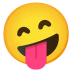 grinning face with smiling eyes + zany face
