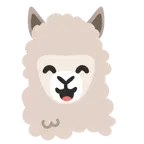 grinning face with smiling eyes + llama
