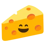 grinning face with smiling eyes + cheese wedge