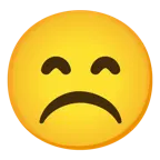grinning face with smiling eyes + frowning face