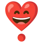 grinning face with smiling eyes + heart exclamation