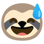 grinning face with sweat + sloth