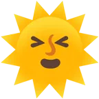 sorriso a bocca aperta con occhi chiusi + faccina sole