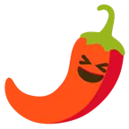 sorriso a bocca aperta con occhi chiusi + peperoncino