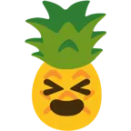 sorriso a bocca aperta con occhi chiusi + ananas