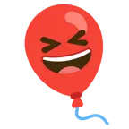 sorriso a bocca aperta con occhi chiusi + palloncino