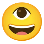sorriso a bocca aperta con occhi chiusi + occhio