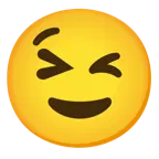 grinning squinting face + winking face