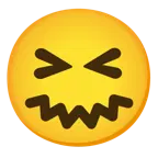 sorriso a bocca aperta con occhi chiusi + faccina frustrata