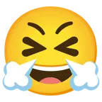 grinning squinting face + face with steam from nose
