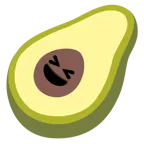 sorriso a bocca aperta con occhi chiusi + avocado