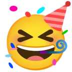 grinning squinting face + partying face