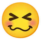 grinning squinting face + woozy face