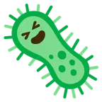 sorriso a bocca aperta con occhi chiusi + microbo