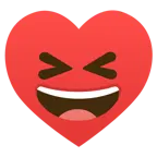 sorriso a bocca aperta con occhi chiusi + cuori