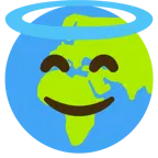 faccina con sorriso e aureola + Europa e Africa