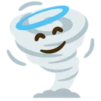 faccina con sorriso e aureola + tornado