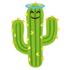 faccina con sorriso e aureola + cactus