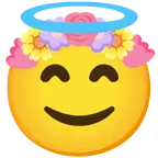 faccina con sorriso e aureola + tulipano