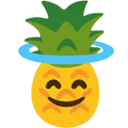 faccina con sorriso e aureola + ananas