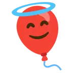 faccina con sorriso e aureola + palloncino