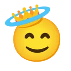 faccina con sorriso e aureola + corona