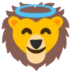 faccina con sorriso e aureola + leone
