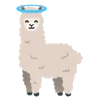 faccina con sorriso e aureola + lama