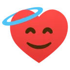 faccina con sorriso e aureola + cuori