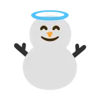 faccina con sorriso e aureola + pupazzo di neve senza neve