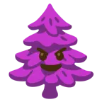faccina con sorriso e corna + albero sempreverde