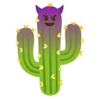 faccina con sorriso e corna + cactus