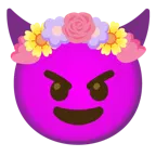 faccina con sorriso e corna + tulipano