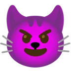faccina con sorriso e corna + muso di gatto