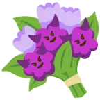 faccina con sorriso e corna + mazzo di fiori