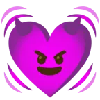 faccina con sorriso e corna + cuore che batte