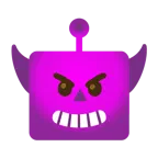 faccina con sorriso e corna + faccina di robot