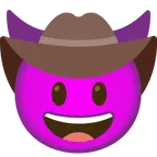faccina con sorriso e corna + faccina con cappello da cowboy
