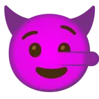 faccina con sorriso e corna + faccina bugiarda