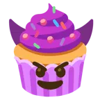 faccina con sorriso e corna + cupcake