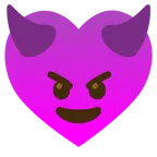 faccina con sorriso e corna + cuori