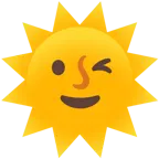 winking face + sun with face