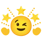 winking face + glowing star