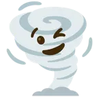 winking face + tornado